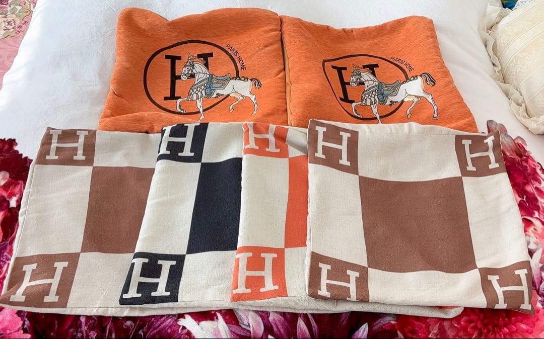 クッションカバー♡馬柄♡6枚まとめ売り♡45×45センチ♡