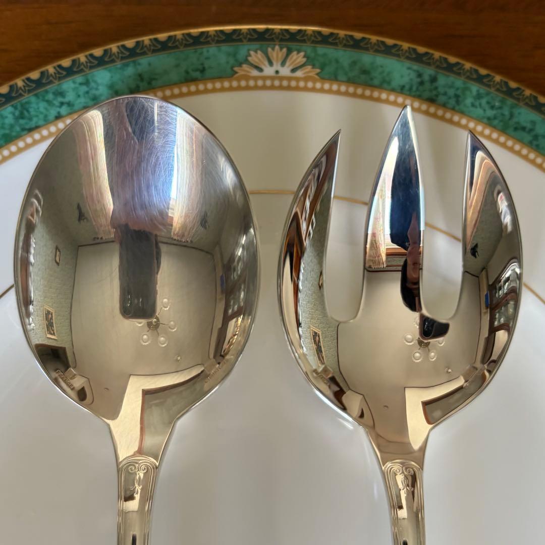 【パリオーダー　美品】クリストフルシルバー★リュバン★サラダサービング2本セット