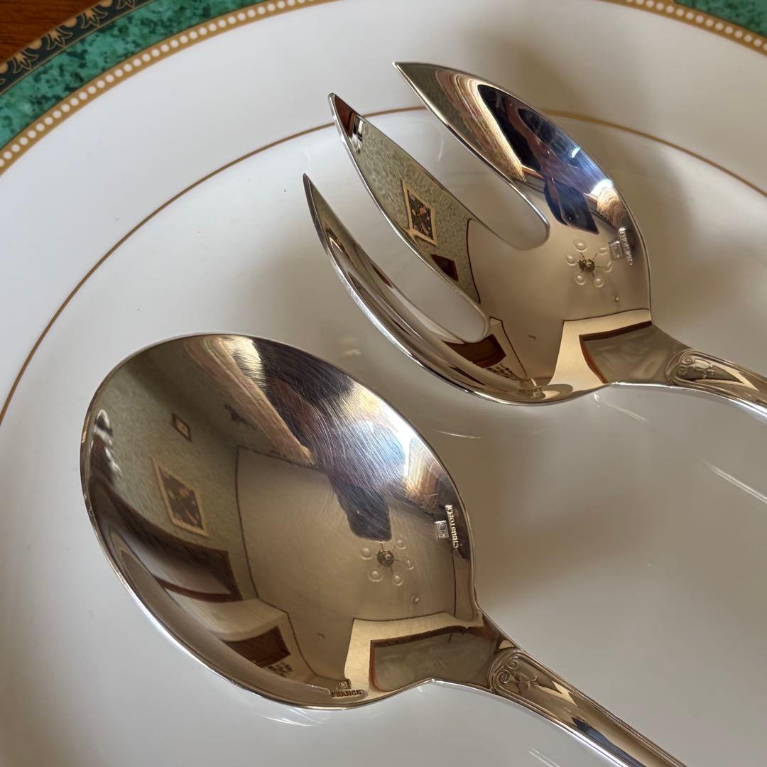 【パリオーダー　美品】クリストフルシルバー★リュバン★サラダサービング2本セット