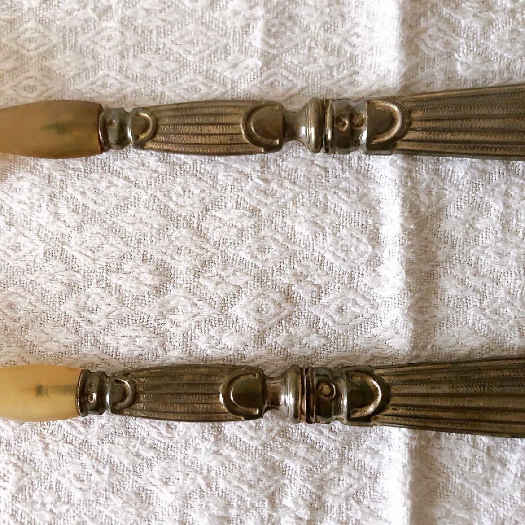 アンティークサービング フォーク&スプーンセット 箱付き アンティークカトラリー