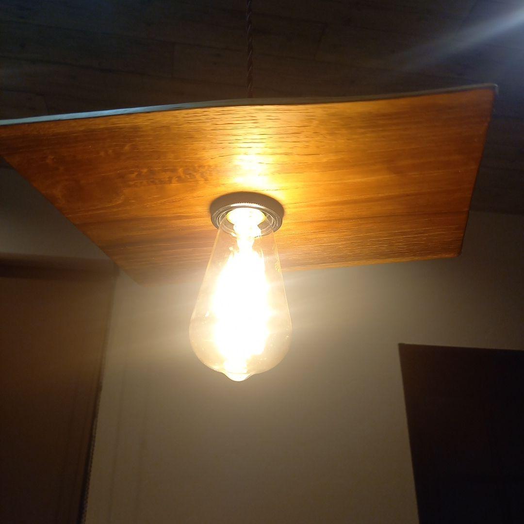 無垢材　耳つき　天然板(中) M ペンダントライト　　#1