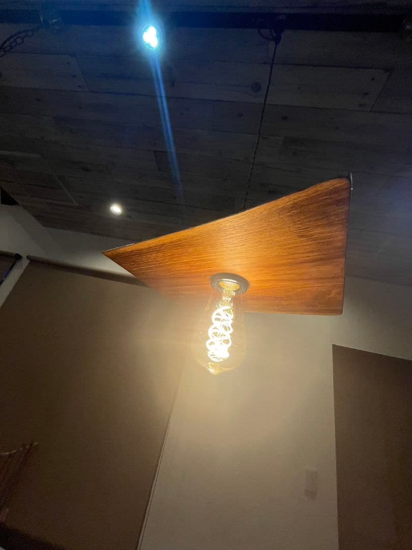 無垢材　耳つき　天然板(中) M ペンダントライト　　#1