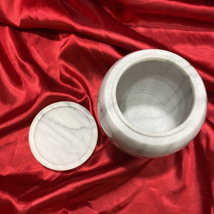 調味料壺　大理石　蓋付き壺　6寸