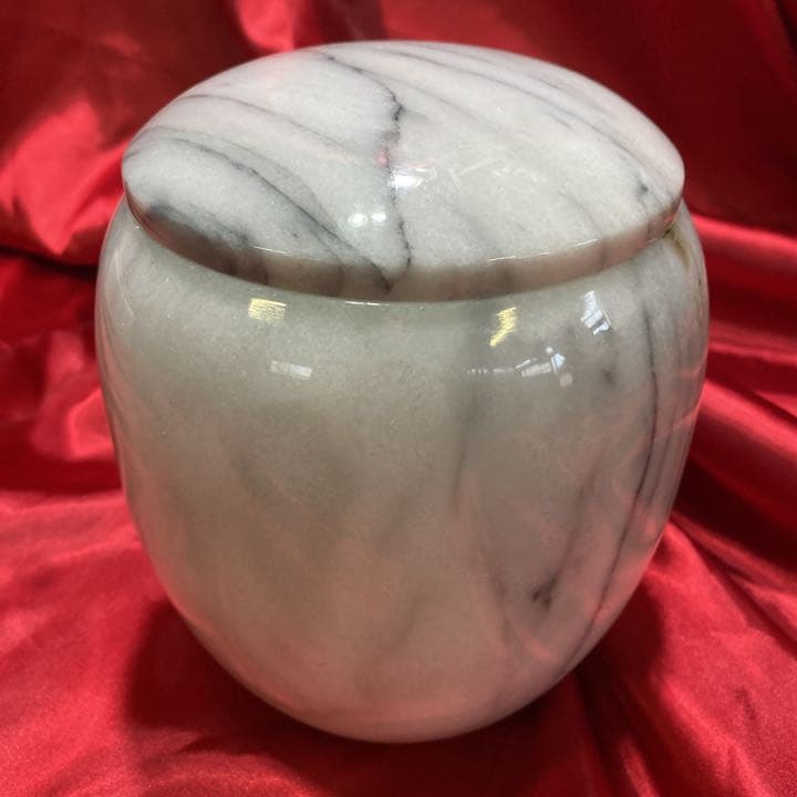 調味料壺　大理石　蓋付き壺　6寸