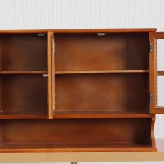 調味料　キッチン収納ラック幅65　ブラウン　ガラス３枚扉