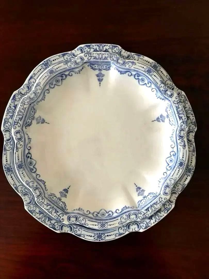 レア エミールブルジョワ アンティークプレート 22.5cm 10角形