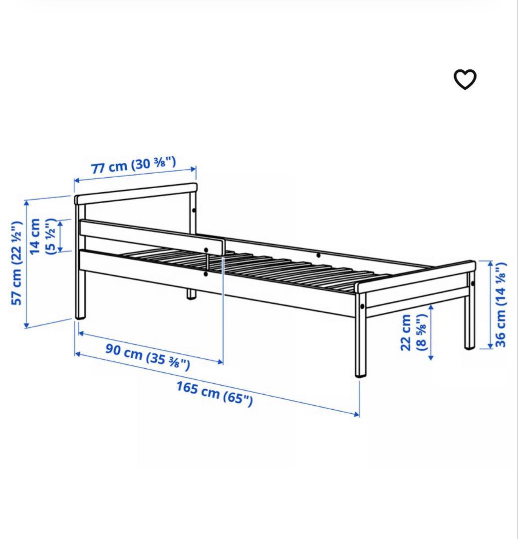 【完成品・組み立て済】SNIGLAR スニーグラル ベッドフレーム＆マットレス