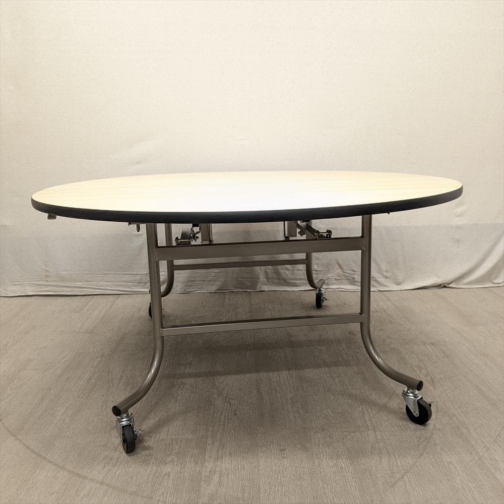 美品　直径150　フライトテーブル　折り畳み　円テーブル　会議　レセプション　A