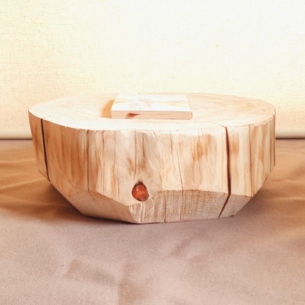 セール品 天然アロマ ひのきテーブル 飾り台 無垢無塗装 オーガニック 炙り