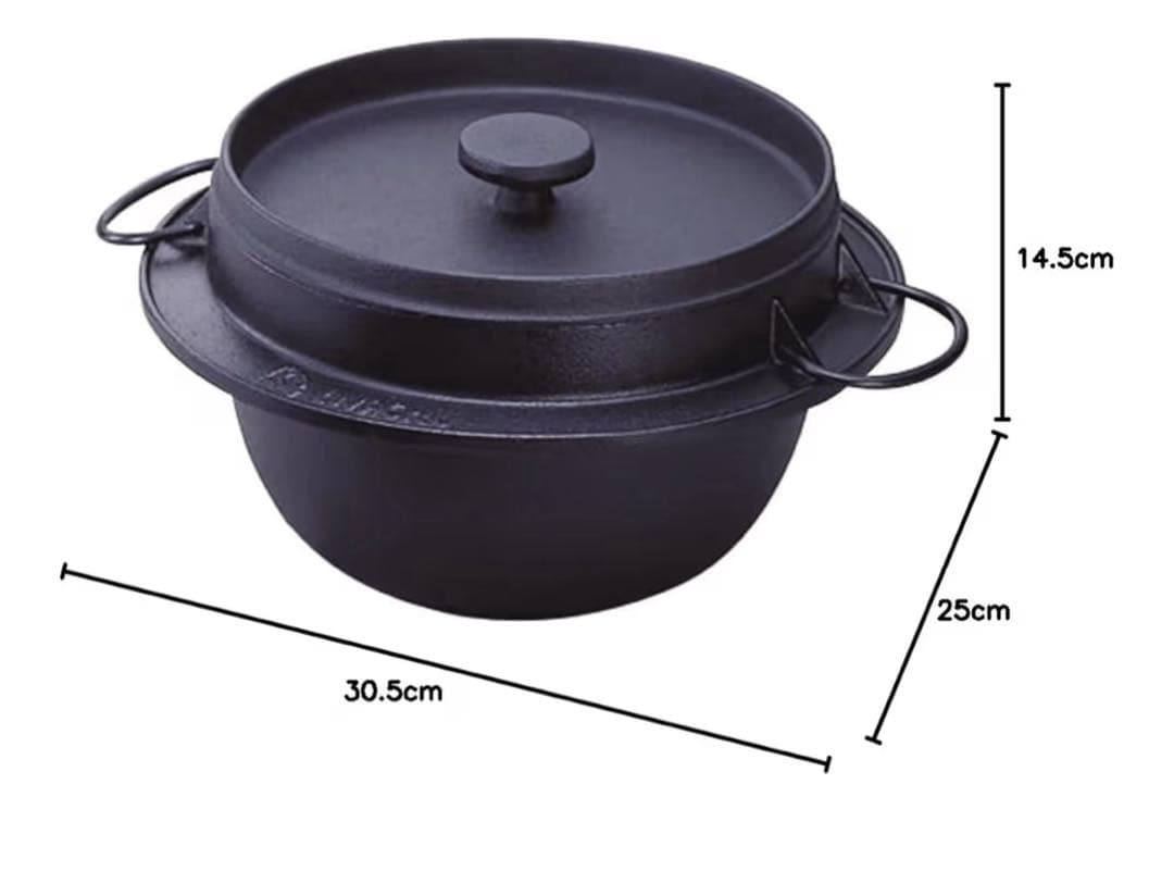 岩鋳　イワチュー　IWACHU ごはん鍋　5合炊　ご飯鍋　南部鉄器　黒