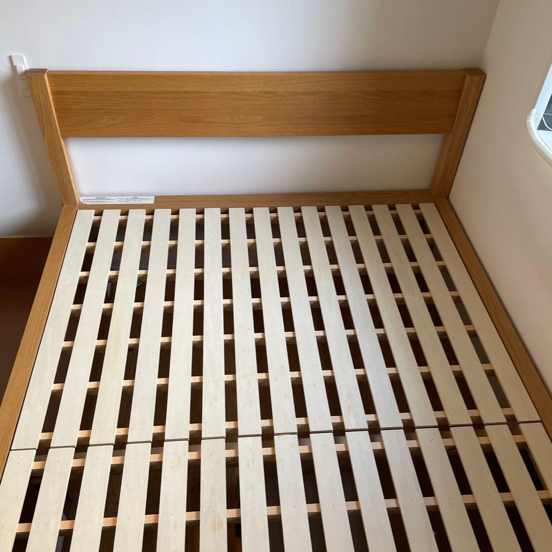 2020年購入【無印良品MUJI】木製ベッドダブル・オーク材 ベッド下収納2個付