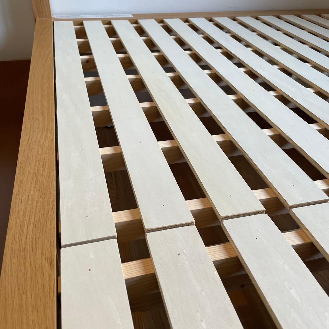 2020年購入【無印良品MUJI】木製ベッドダブル・オーク材 ベッド下収納2個付