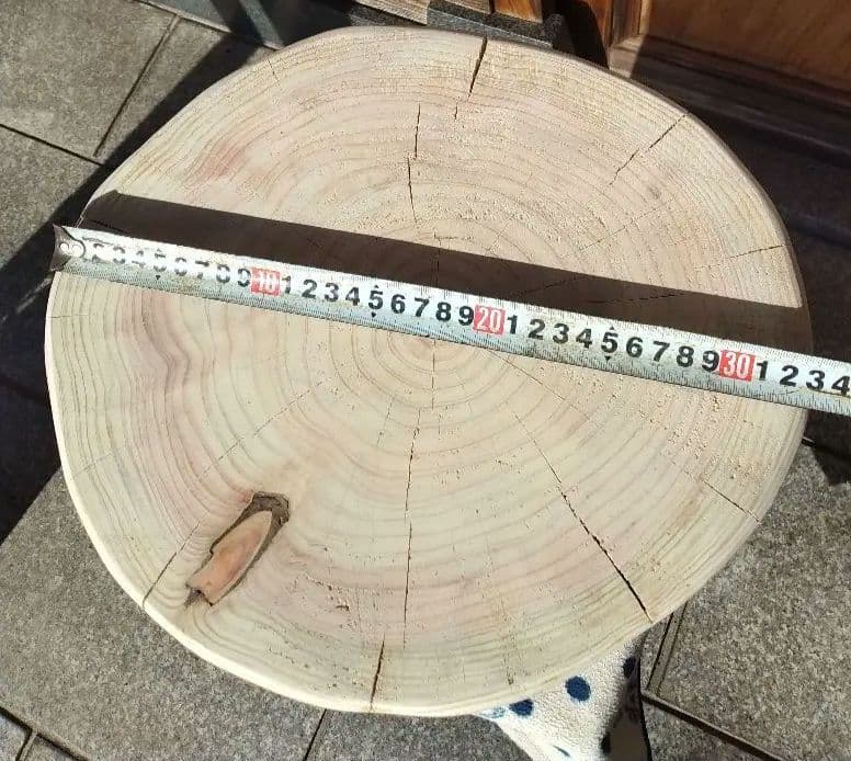 【H-102】 ヒノキ　檜　丸太　椅子　イス　テーブル　花台　飾り台　送料無料