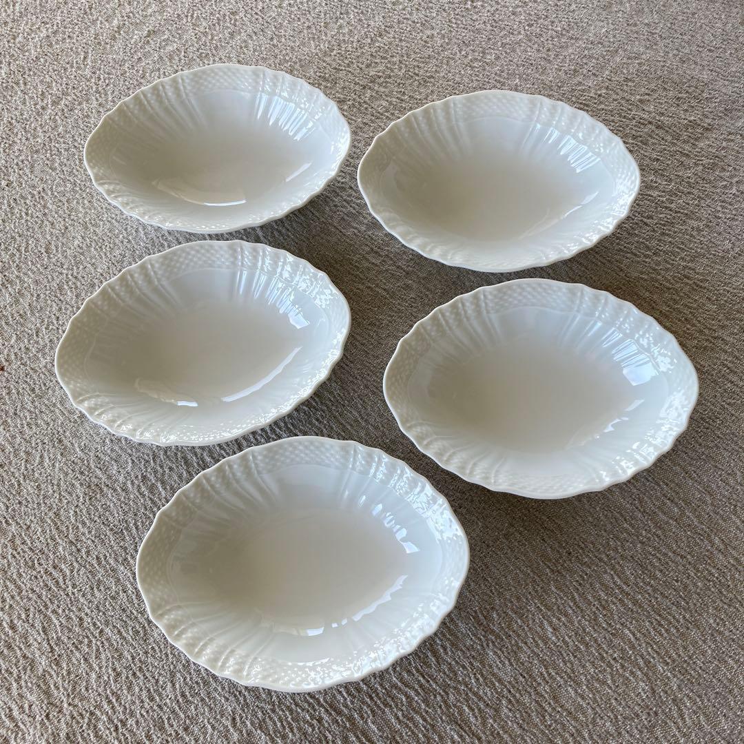 ベッキオホワイトVecchio ginori white　ひし形ミニボウル５枚