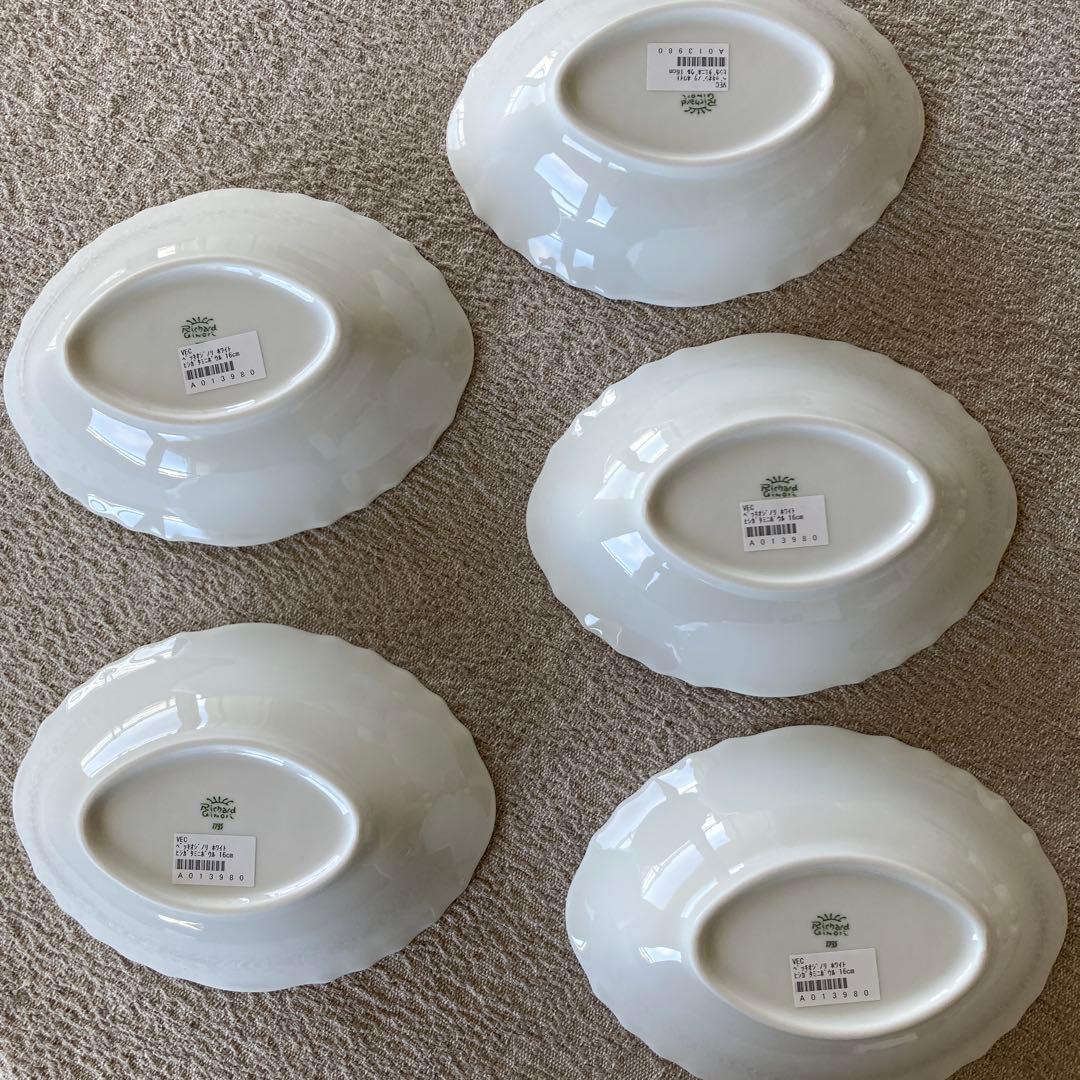 ベッキオホワイトVecchio ginori white　ひし形ミニボウル５枚