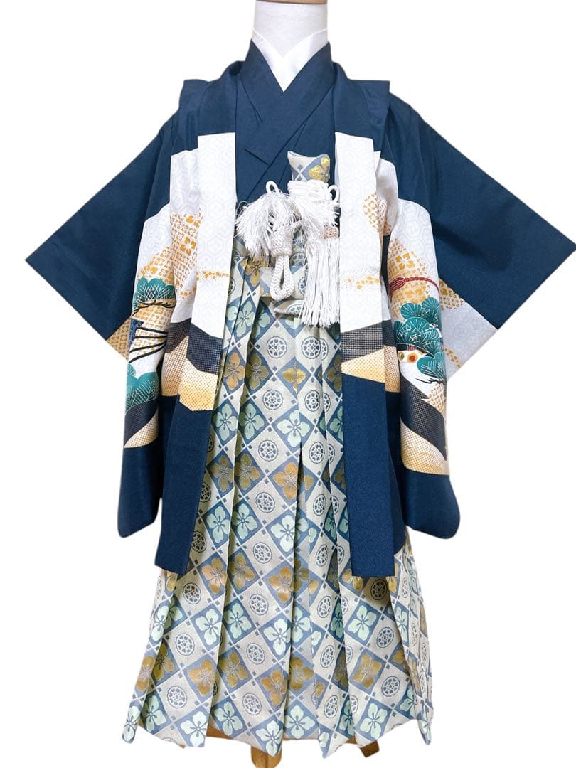 簡単袴セット♡七五三　5歳　男の子　セット　一式　紺色系　鷹