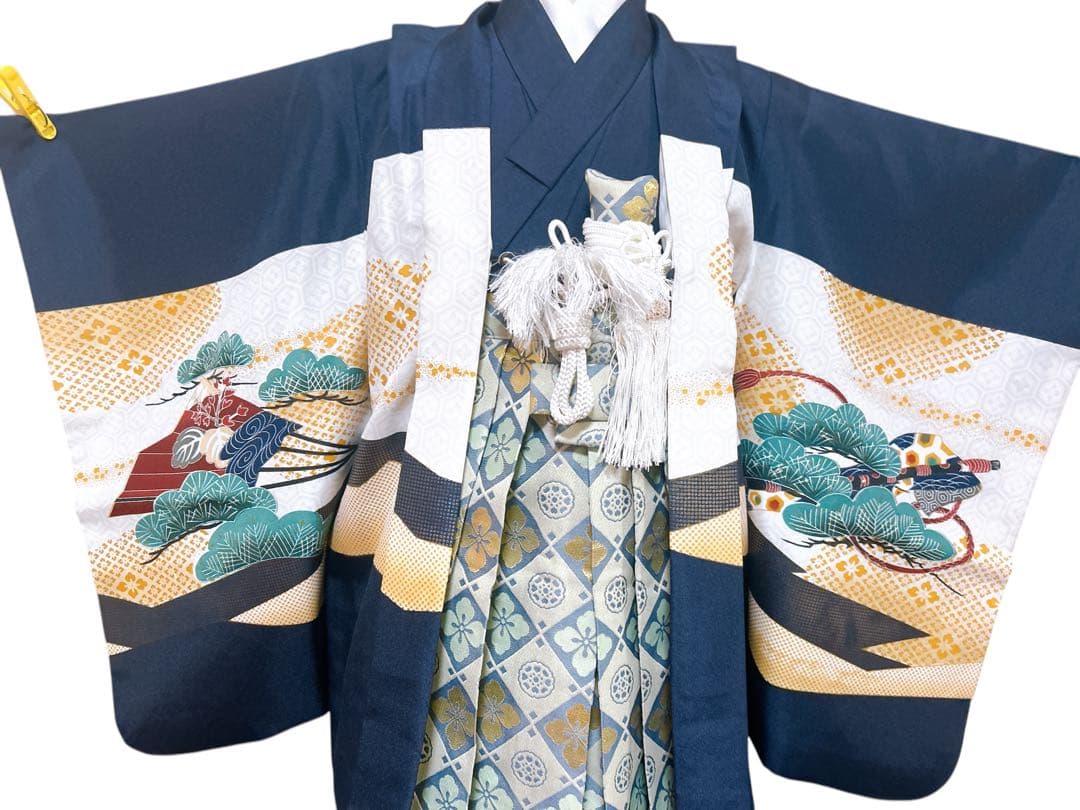 簡単袴セット♡七五三　5歳　男の子　セット　一式　紺色系　鷹
