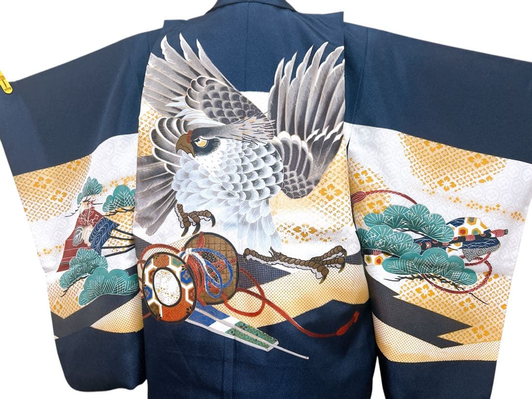 簡単袴セット♡七五三　5歳　男の子　セット　一式　紺色系　鷹