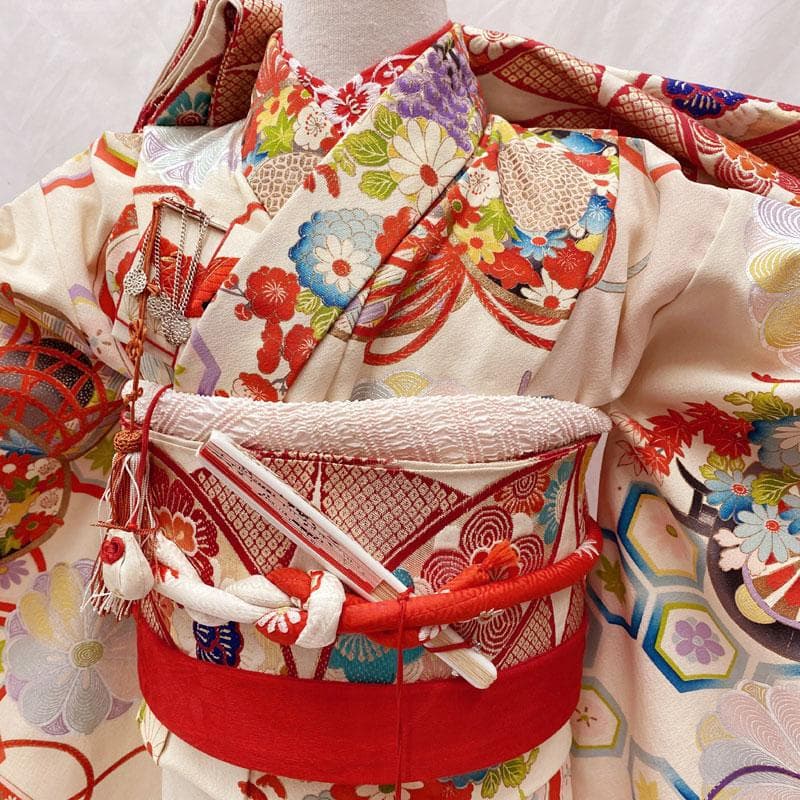 511ag48着物のみ, 511ag39着物のみ◎七五三 七歳 セミアンティーク