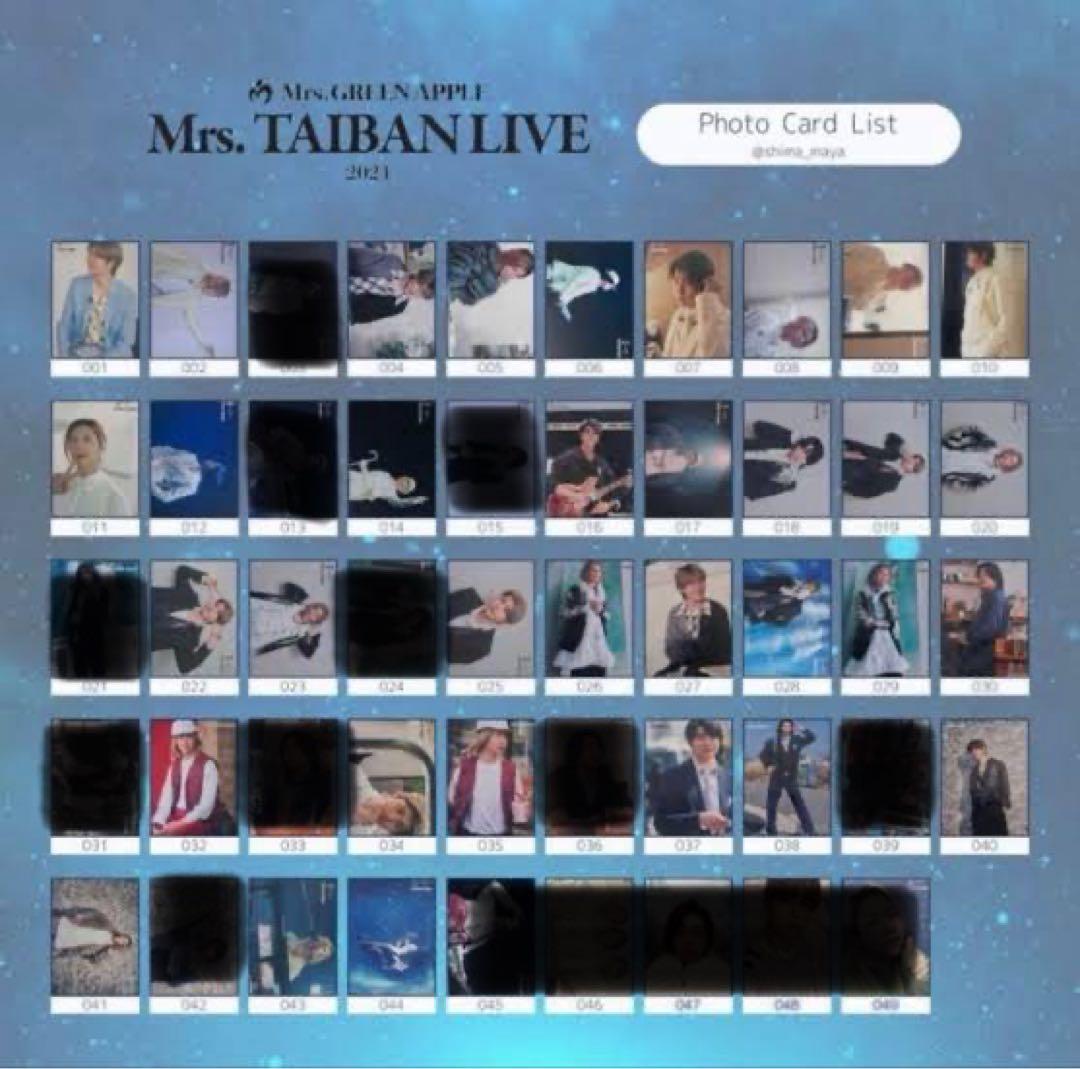 ミセスグリーンアップル 対バン フォトカ フォトカード まとめ売り