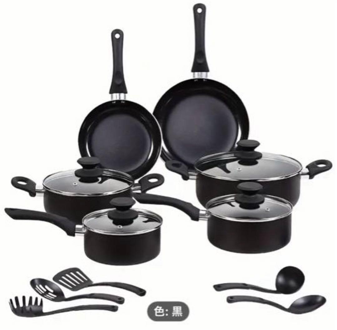 最安値！【新品】フライパン鍋セット　ビースアルミニウムセラミック 調理器具セット