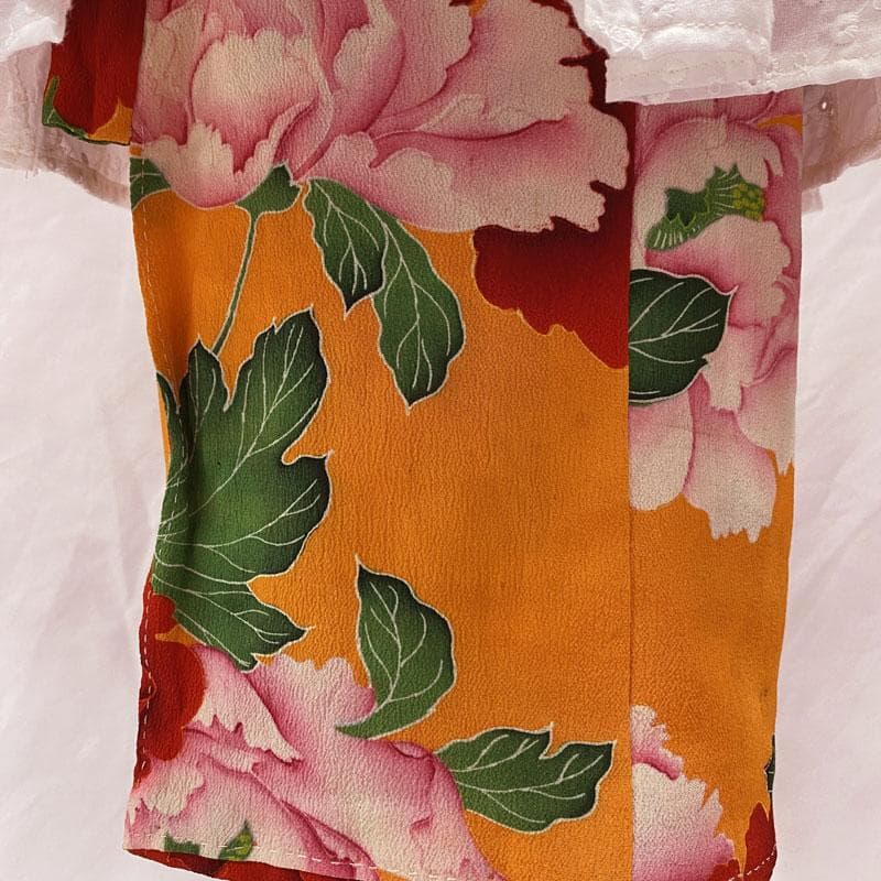 506ag87、チュールエプロン、トレーン付き◎七五三 三歳 アンティーク着物