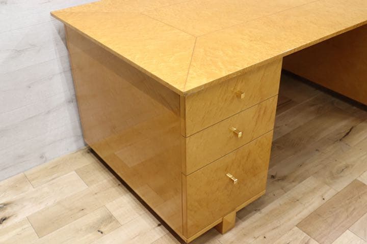 GMEK529○IDC大塚家具 スプレンダー バーズアイメープル 両袖机 書斎机