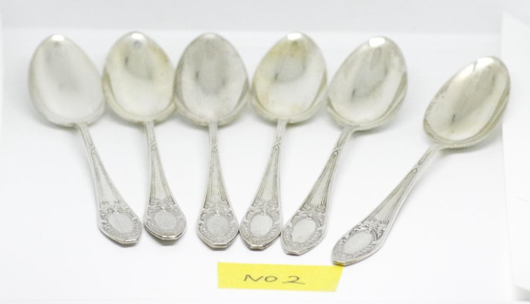 【超お得】No2【純銀・ソリッドシルバー】 6本セットスプーン