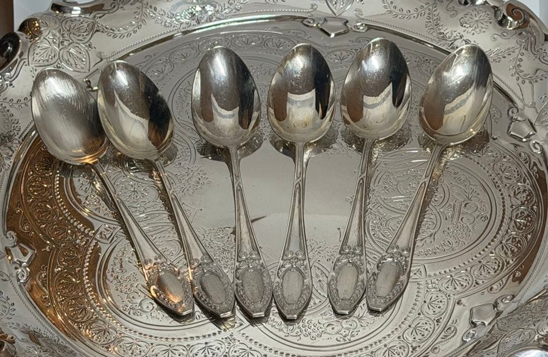 【超お得】No2【純銀・ソリッドシルバー】 6本セットスプーン