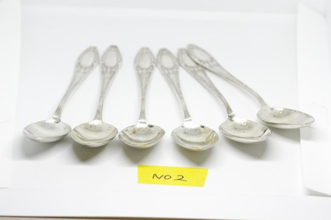 【超お得】No2【純銀・ソリッドシルバー】 6本セットスプーン