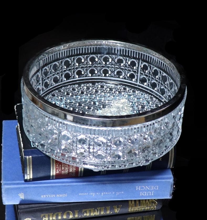 オールド・バカラ 名品 ディアマン・ピエーリー 2.2kg 希少型 大型 銀巻鉢