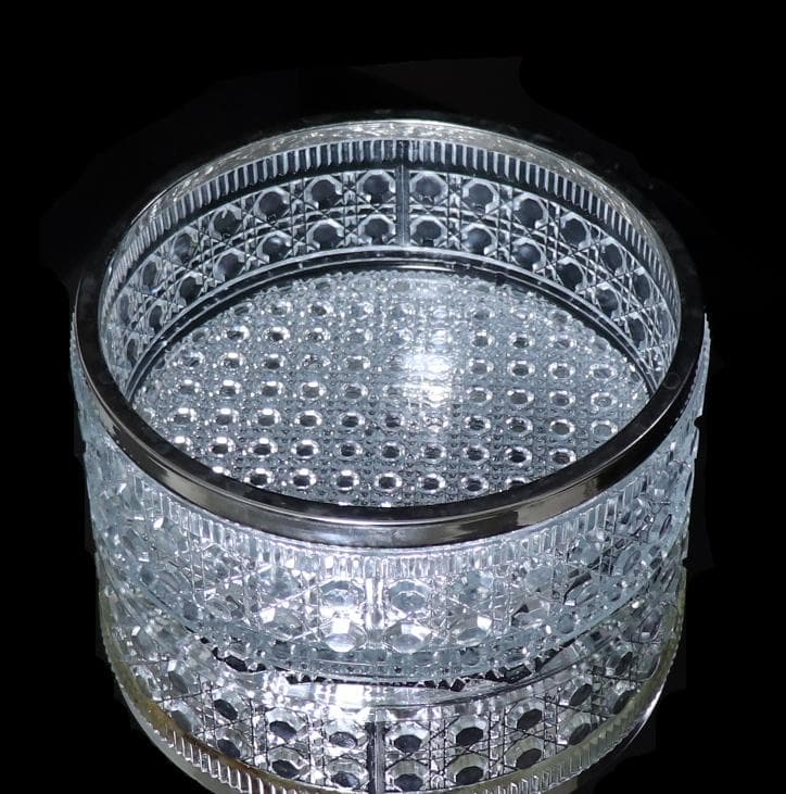 オールド・バカラ 名品 ディアマン・ピエーリー 2.2kg 希少型 大型 銀巻鉢