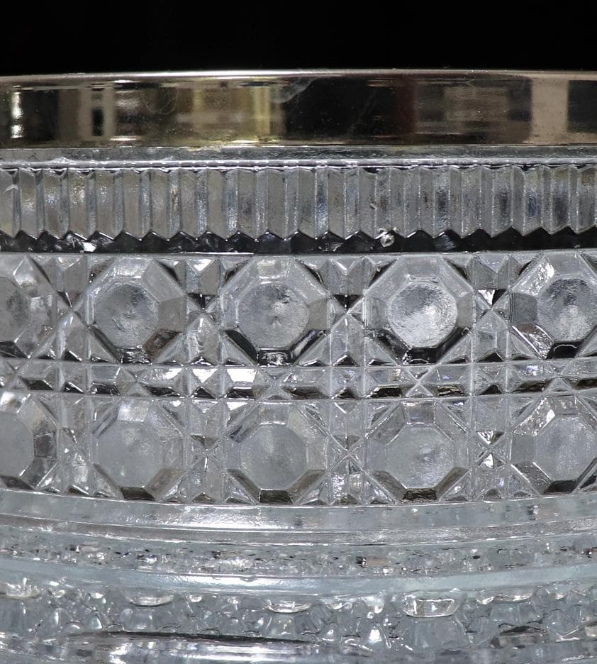 オールド・バカラ 名品 ディアマン・ピエーリー 2.2kg 希少型 大型 銀巻鉢