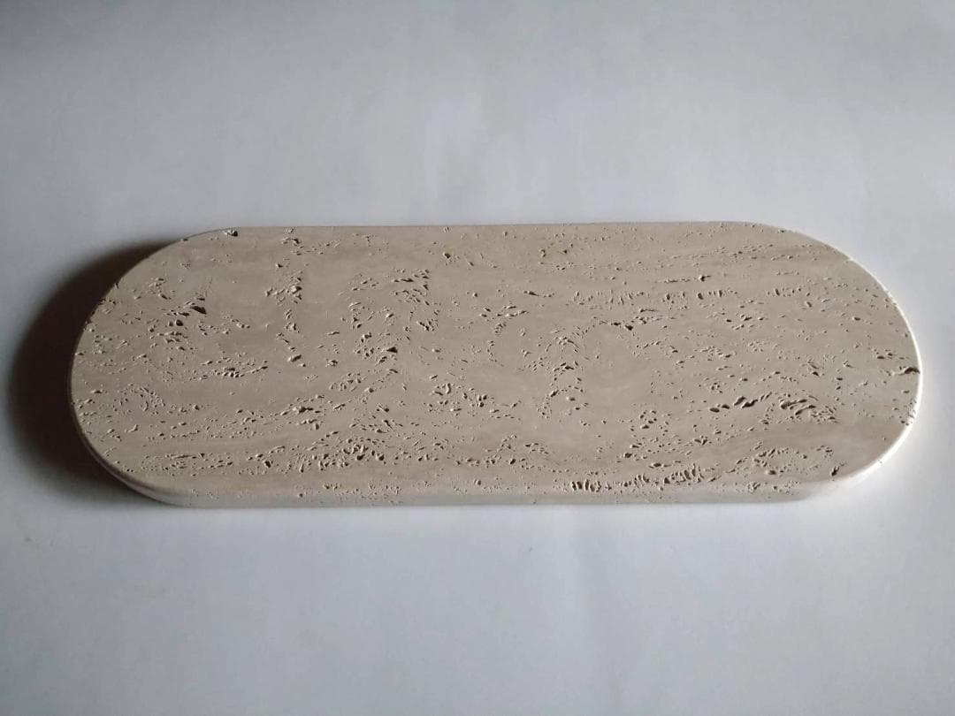 天然大理石　イタリア　トラバーチン　アクセサリープレート　●楕円形●　送料無料