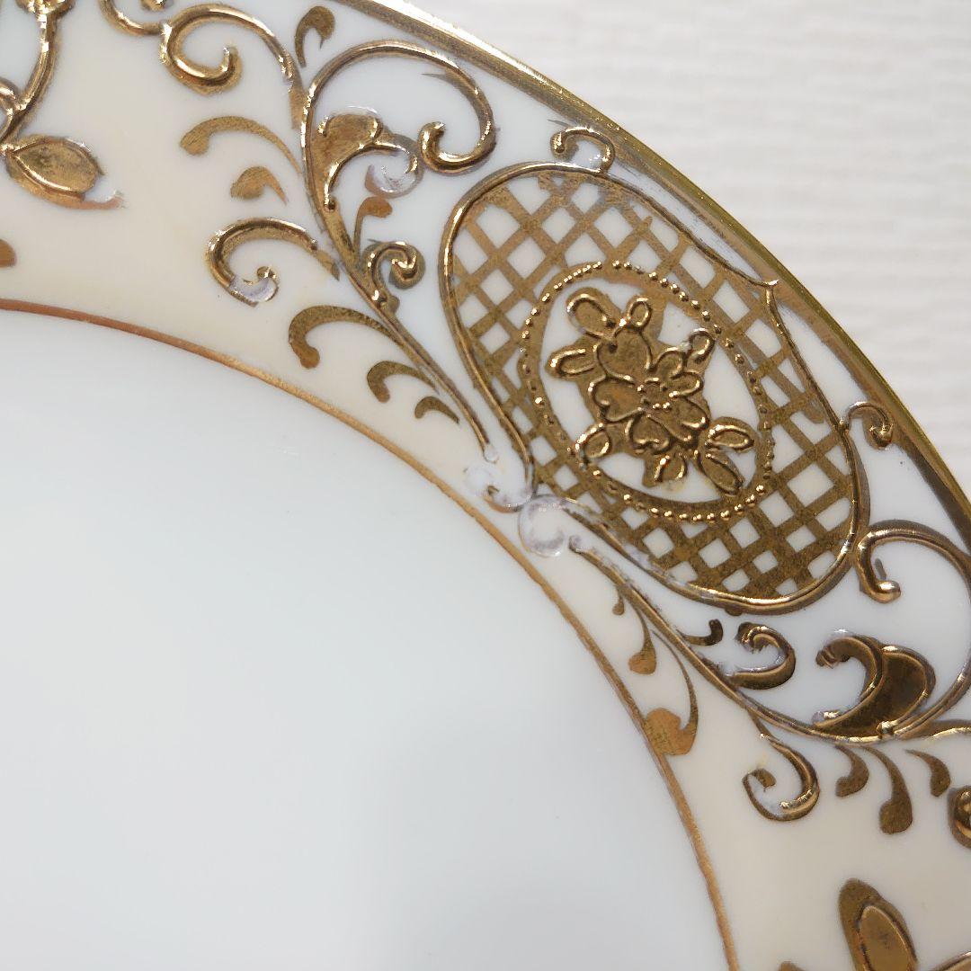 アンティーク オールドジャパン クリスマスボール ケーキ皿 4枚 ハンドペイント