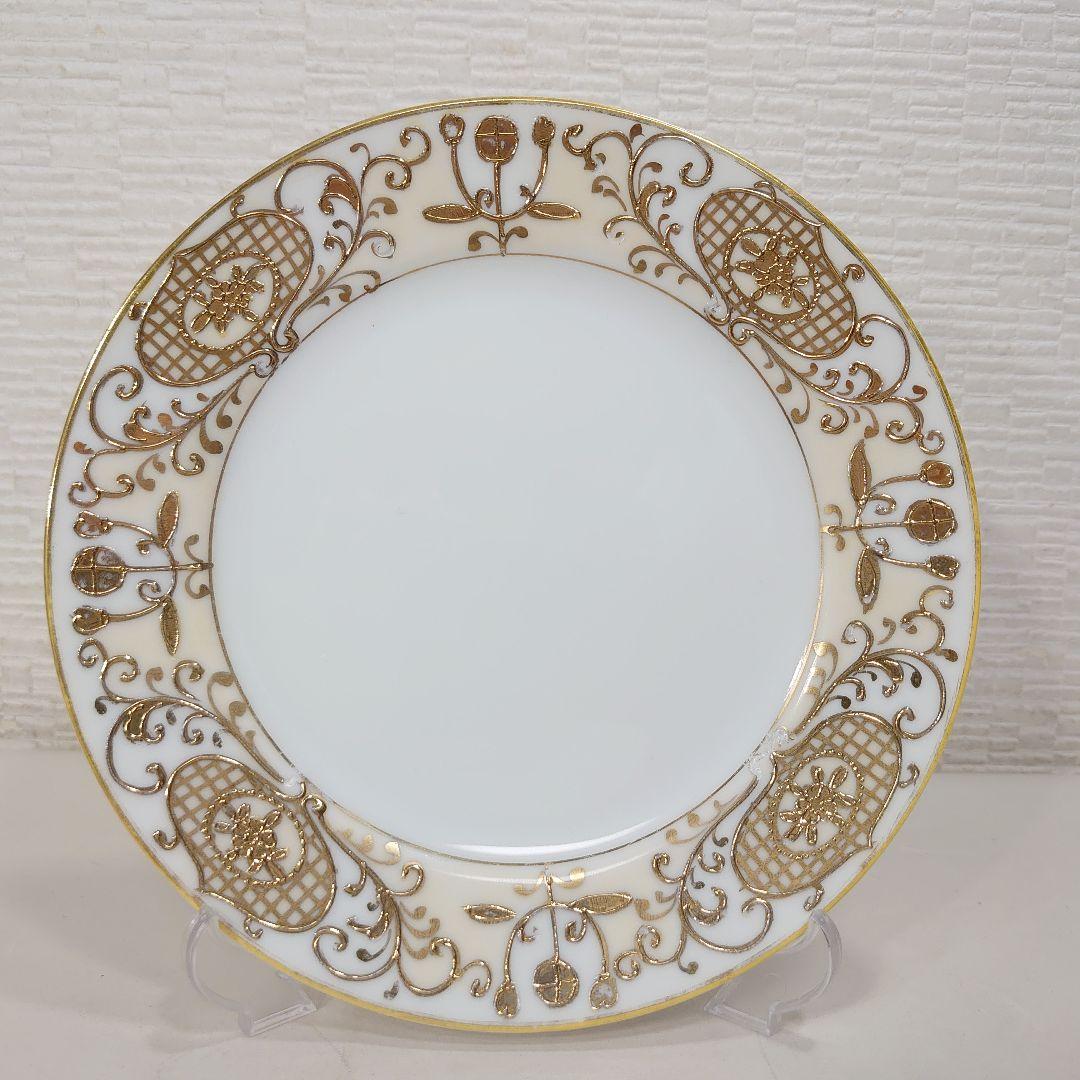 アンティーク オールドジャパン クリスマスボール ケーキ皿 4枚 ハンドペイント