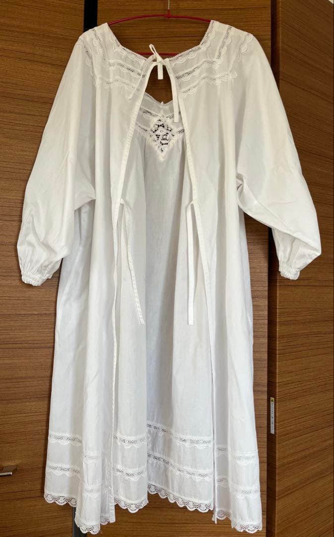 HISCHRONE さえら 白レース割烹着 エプロン