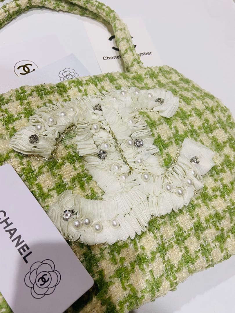 シャネル トートバッグ フリル シャネルノベルティ グリーン - メルカリ