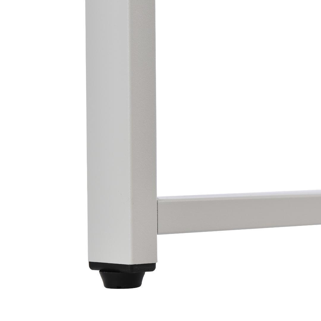 【ホワイト】パソコンデスク 3段シェルフ付 オフィスデスクアジャスター付き