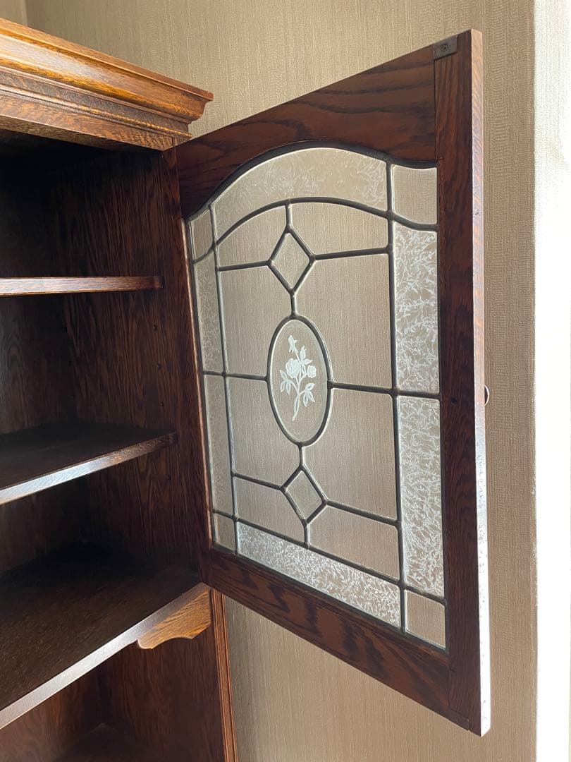 三越家具 Brugge ブルージュ 食器棚 飾り棚 キャビネット 楢材 英国