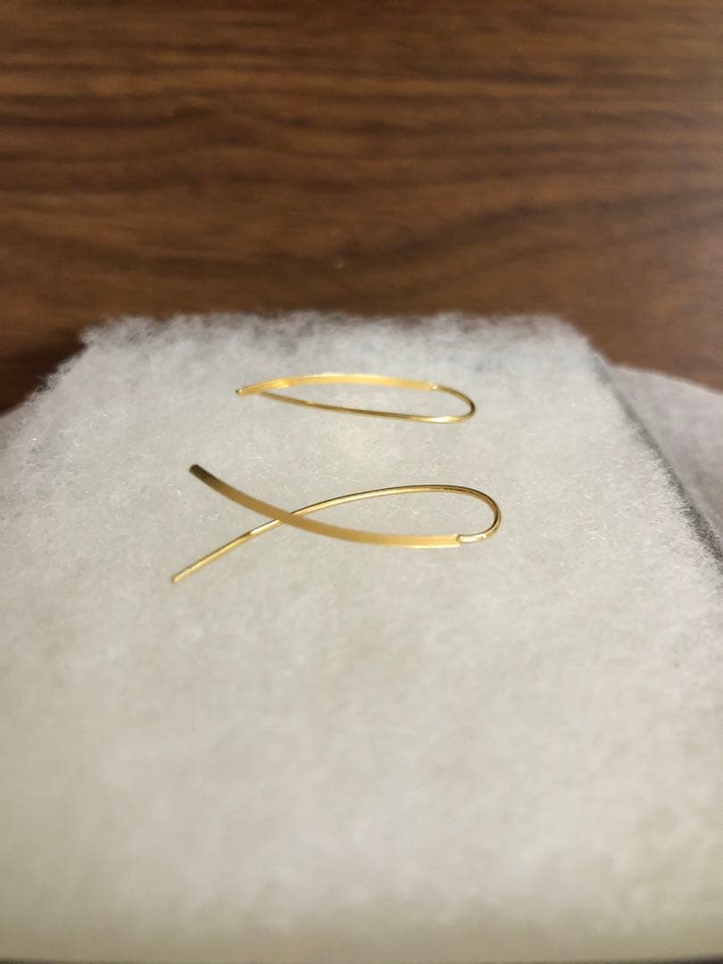 RAPA K18 Hineri ピアス 地金ピアス K18YG