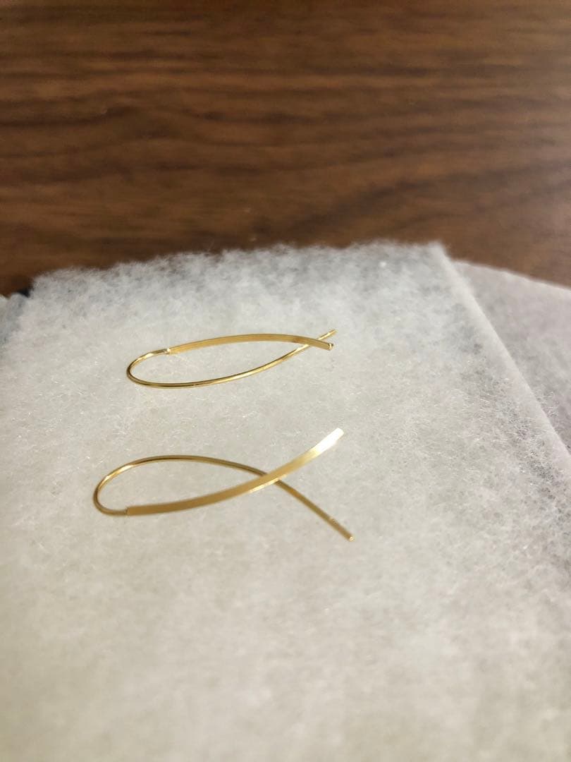 RAPA K18 Hineri ピアス 地金ピアス K18YG