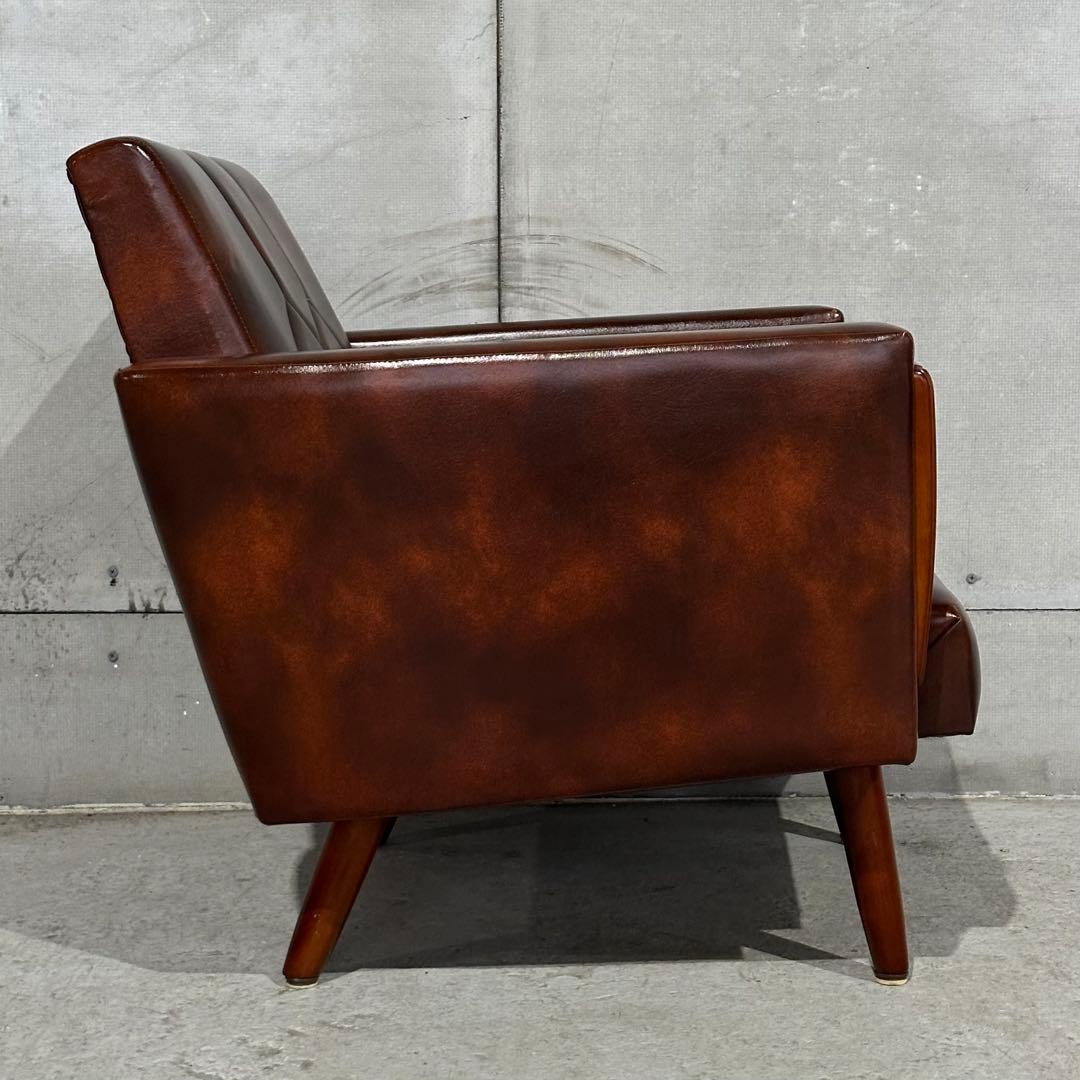 ✦70s✦ ヴィンテージ ソファー ダイヤステッチ レトロ 喫茶店スタイル　合皮