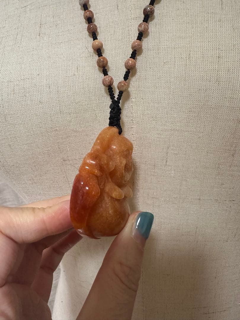 春節祭　ハニーイエロー仏様シャー太翠ペンダント