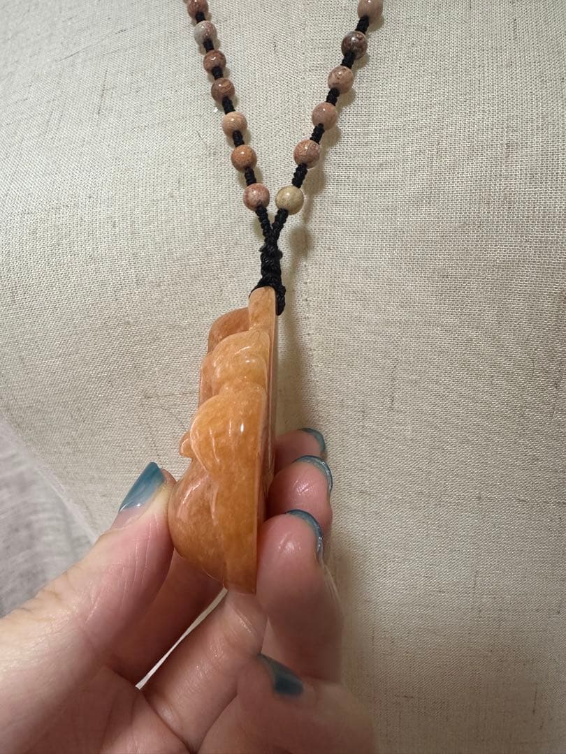 春節祭　ハニーイエロー仏様シャー太翠ペンダント