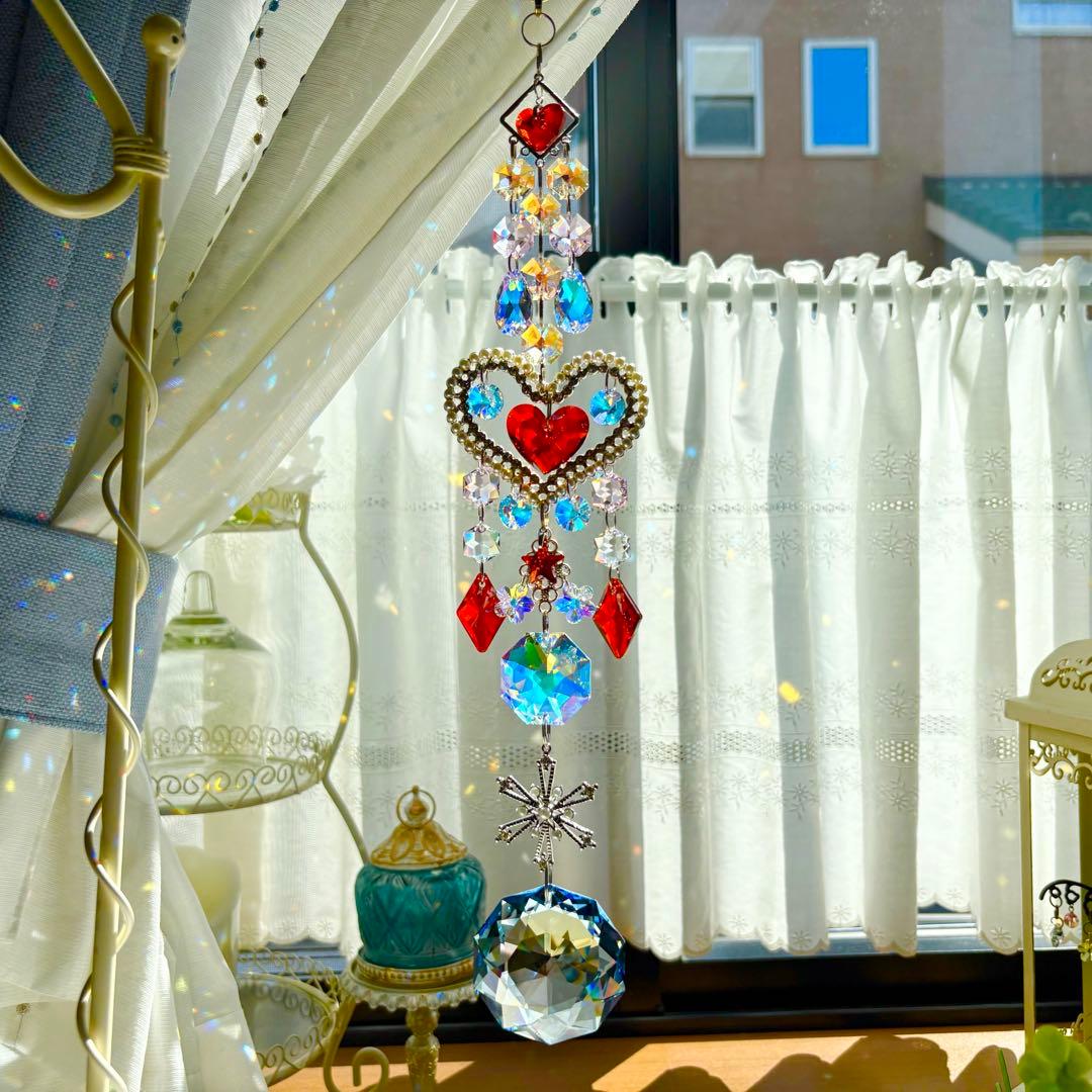 トゥルーリーインラブハート✩.*˚レッドマグマSWAROVSKIサンキャッチャー