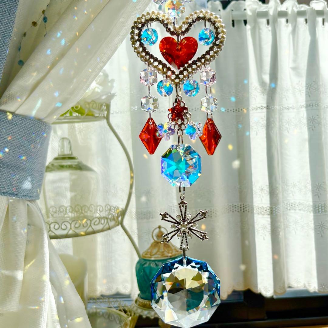 トゥルーリーインラブハート✩.*˚レッドマグマSWAROVSKIサンキャッチャー