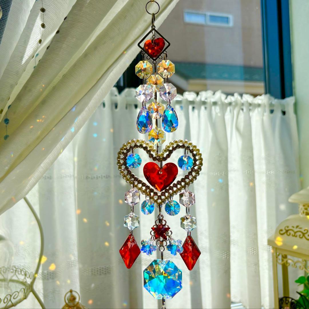 トゥルーリーインラブハート✩.*˚レッドマグマSWAROVSKIサンキャッチャー