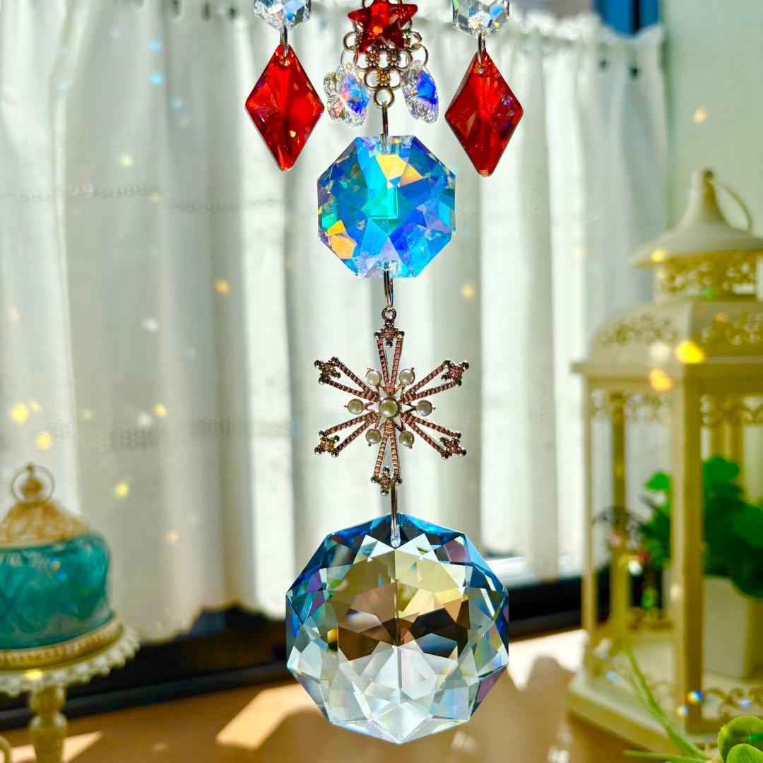 トゥルーリーインラブハート✩.*˚レッドマグマSWAROVSKIサンキャッチャー