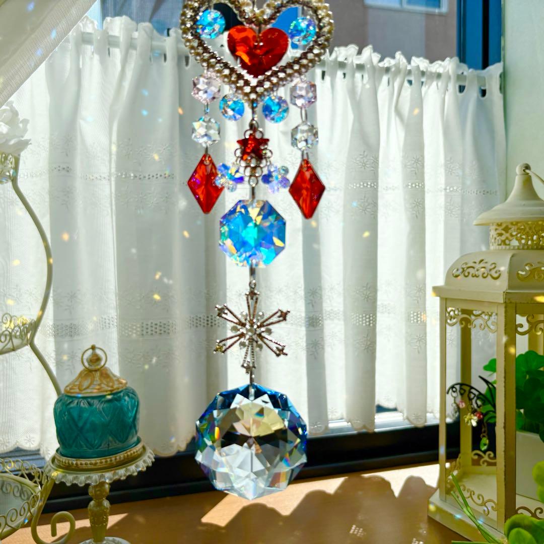 トゥルーリーインラブハート✩.*˚レッドマグマSWAROVSKIサンキャッチャー